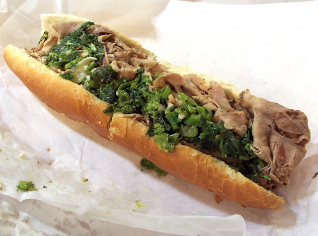 Roast Pork with Provolone and Rabe from DiNic's in Philadelphia, PA