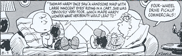 Hardy Quotation Wide Panel, August 9, 1988, from The Complete Peanuts: 1987 to 1988