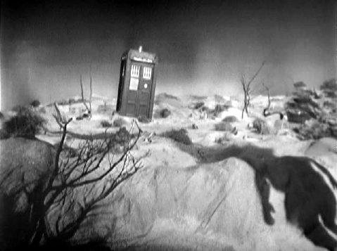 Shadow approaching the TARDIS at end of Episode 1, An Unearthly Child