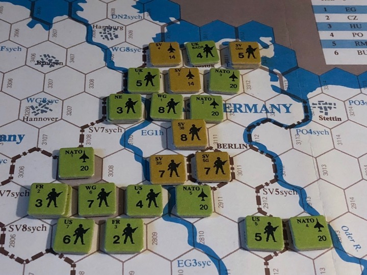 Revolt in the East, Turn 5, Disposition of forces in East Germany